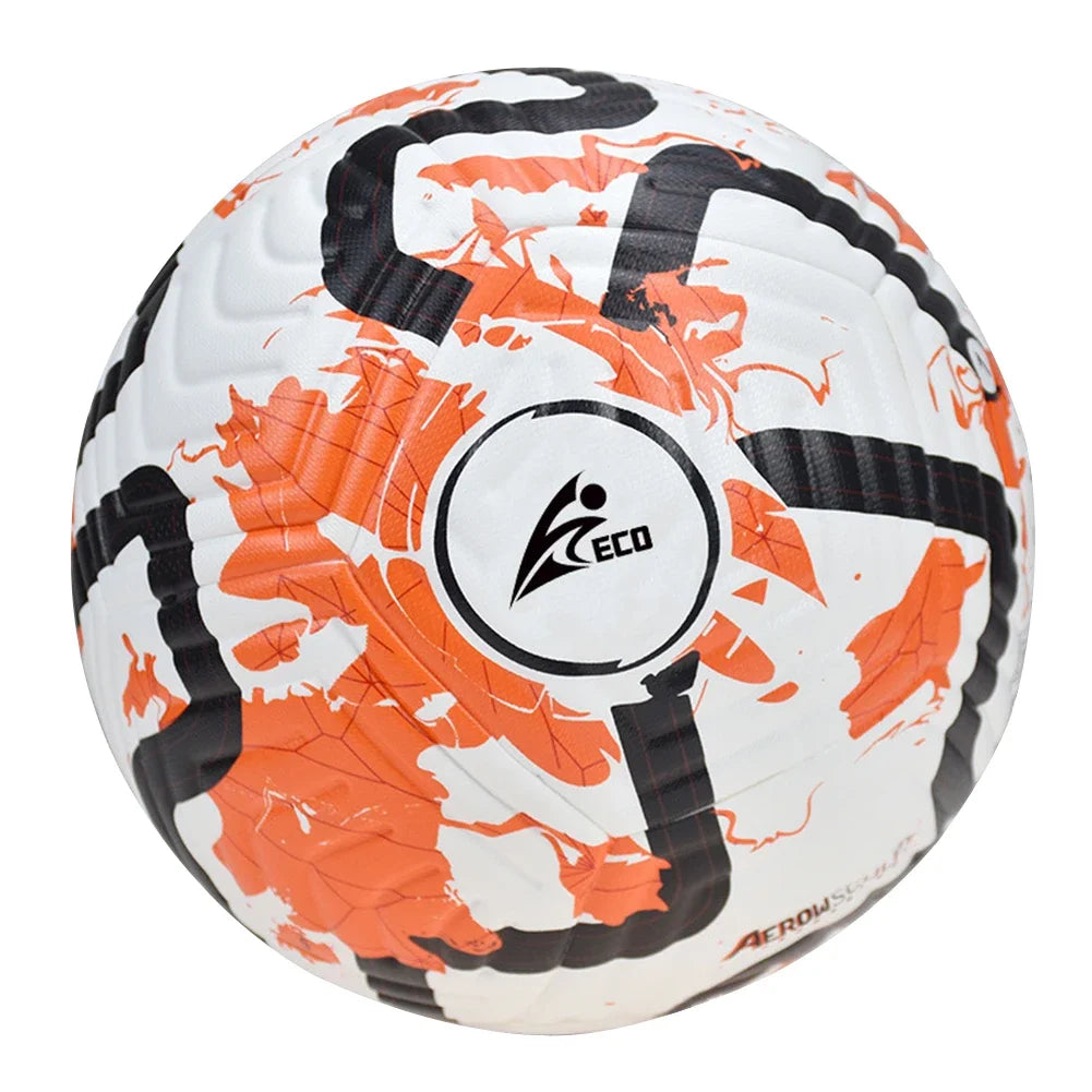 Balón de fútbol profesional de cuero cosido a máquina para niños y adultos, tamaño 5, entrenamiento deportivo al aire libre