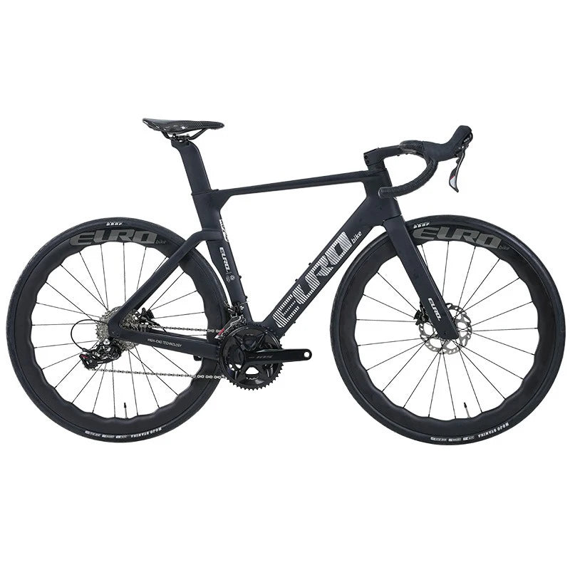 Bicicleta de carretera de fibra de carbono, grupo 105, 24 velocidades, frenos de disco hidráulicos, 8.8 kg, bicicleta de carretera para estudiantes, diseño aerodinámico, bicicleta de carreras con doble freno de disco