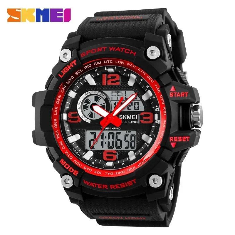 Reloj digital deportivo SKMEI 1283 para hombre, resistente al agua, a prueba de golpes, con luz LED, modelo 1637