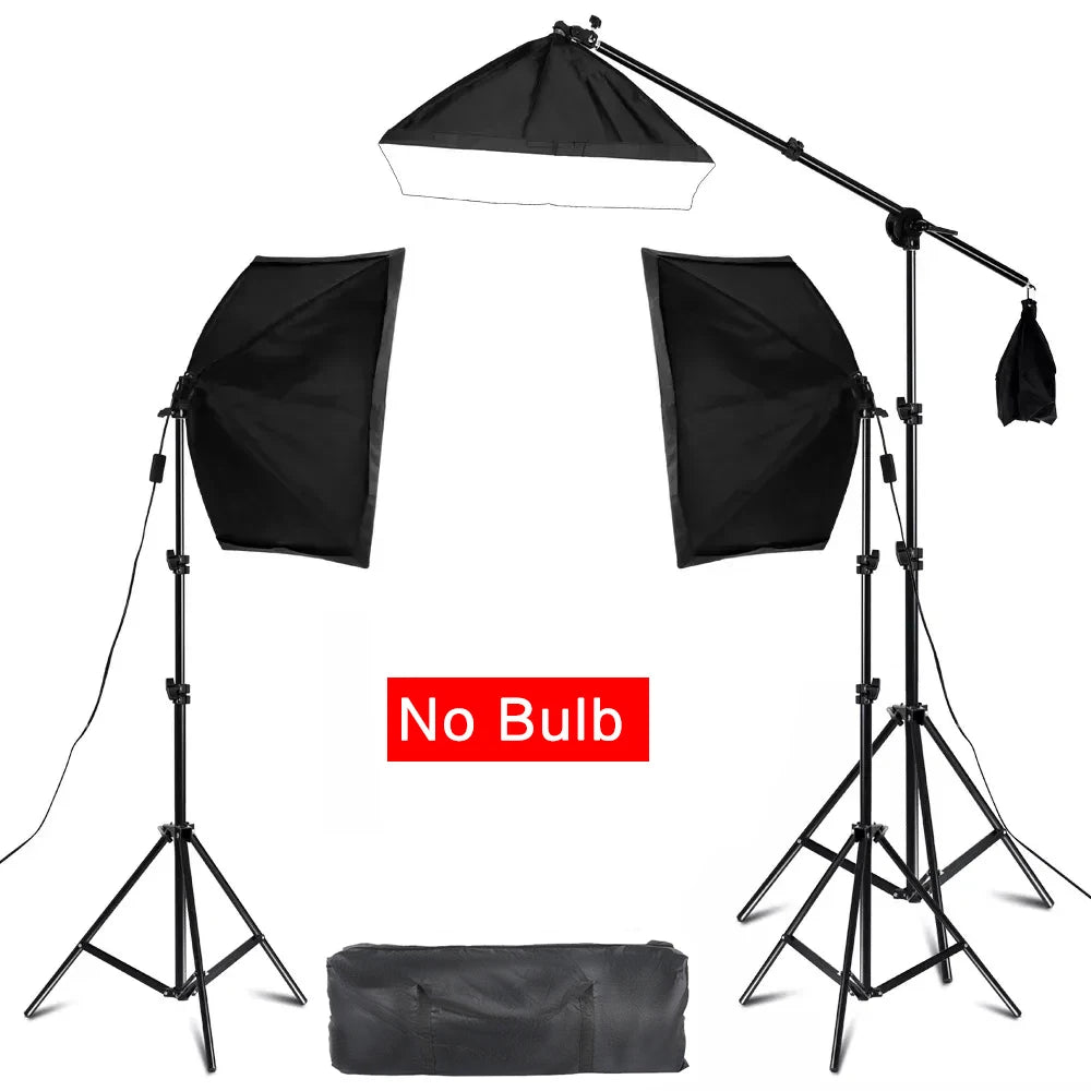 SH fotografía cuatro portalámparas Softbox 50x70CM Kit de iluminación de estudio fotográfico Softbox Kits Soft Box equipo fotográfico Base E27