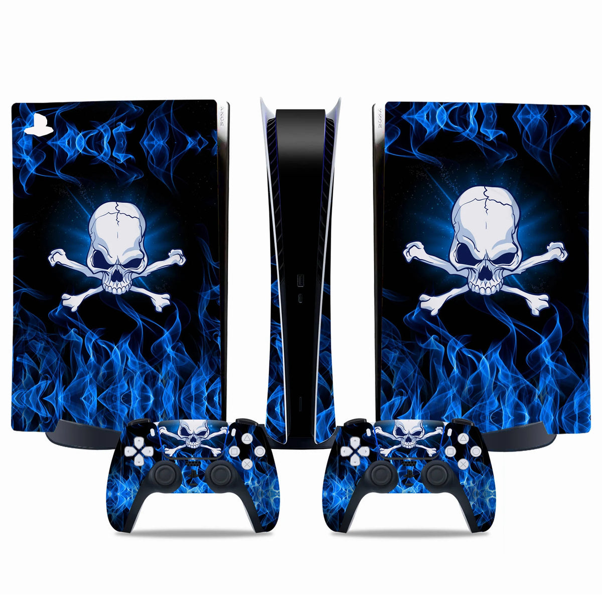 Adhesivo de vinilo protector para consola PS5 edición digital, set completo de cubierta para la consola y 2 controles