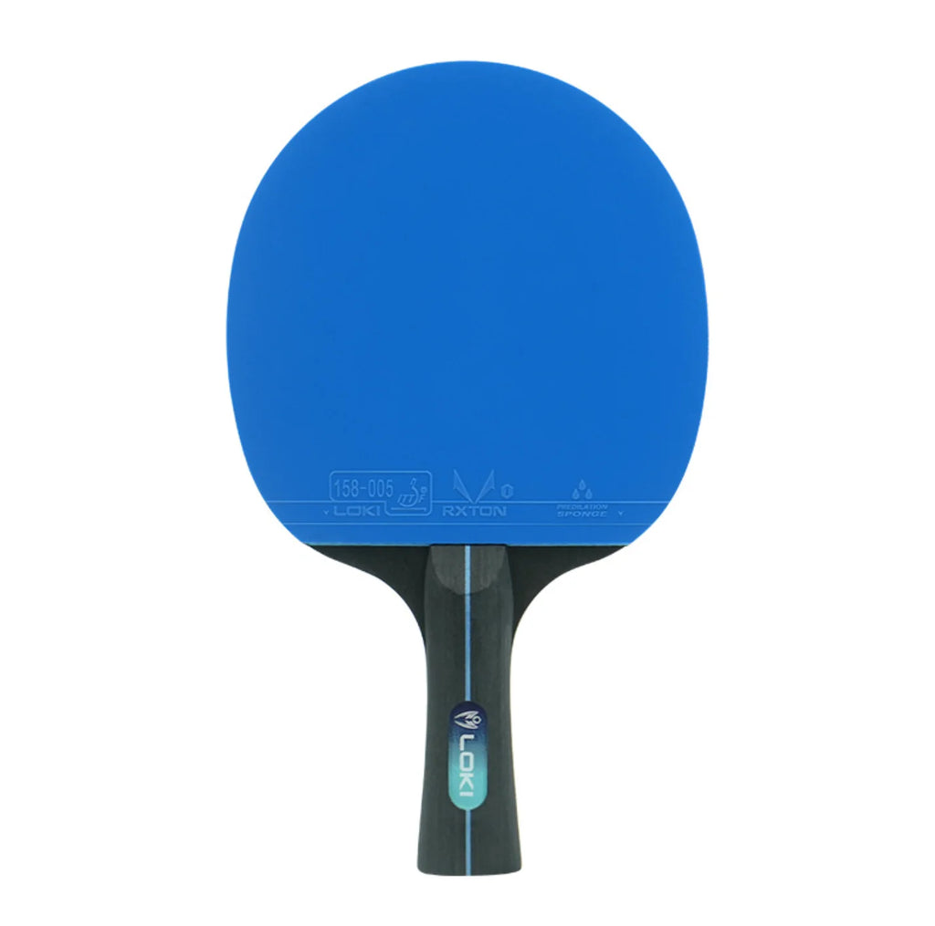 Raqueta de tenis LOKI K5000 FL con mango largo, raquetas de Ping Pong para entretenimiento en el hogar con goma de Ping Pong de Color azul