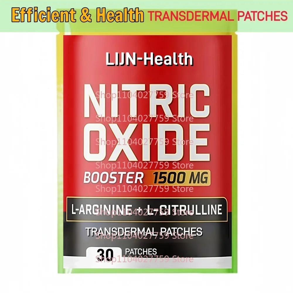 30 parches potenciador de óxido nítrico parches transdermicos L arginina L soporte de citrullina vascularidad, crecimiento muscular, resistencia