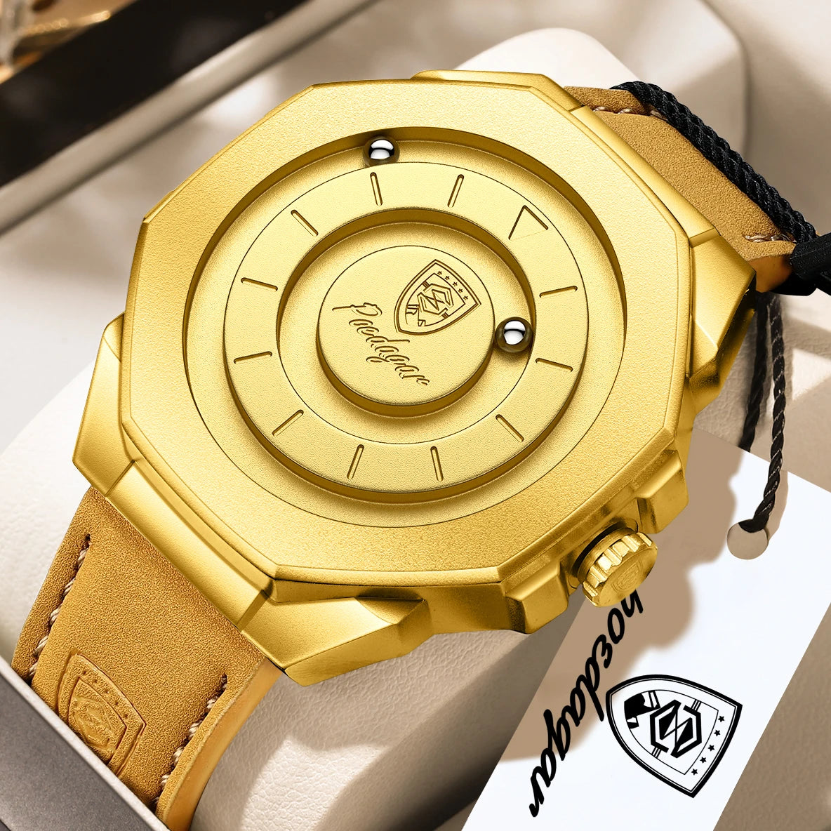 Reloj de pulsera para hombre POEDAGAR de alta calidad, resistente al agua, con correa de piel, estilo moderno, de cuarzo, para negocios, creativo.