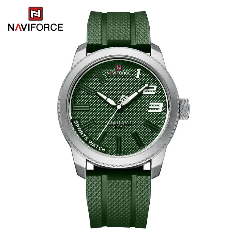 Reloj de cuarzo NAVIFORCE de lujo para hombre, correa de silicona, reloj militar, resistente al agua 30ATM, reloj de pulsera para hombre 2022