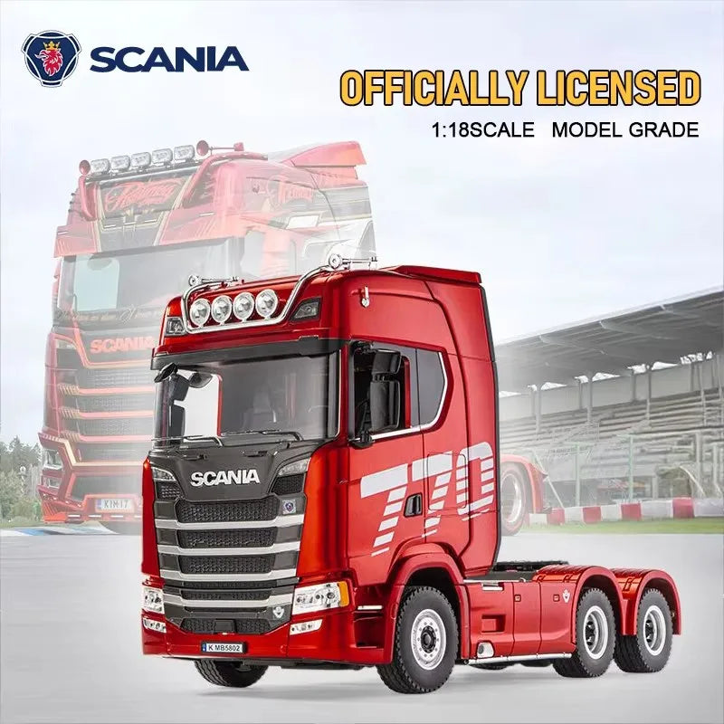 Camión con semirremolque Oike RC, escala 1:18, con sonido y luces, control remoto, camión de plataforma, vehículo de ingeniería, modelo 770S, juguete HUINA 1501.
