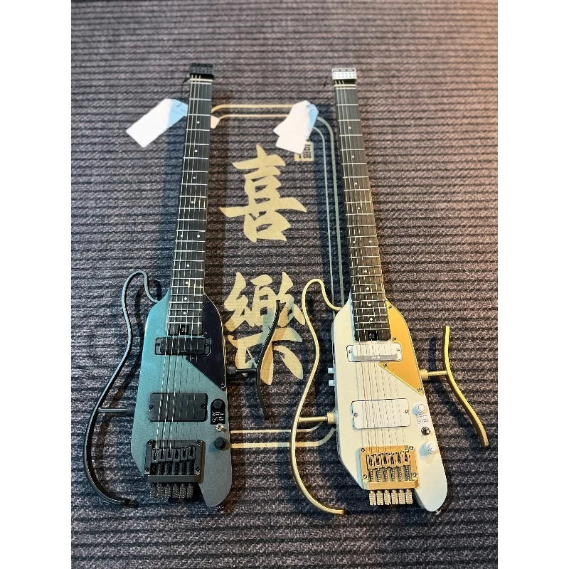 Donner HUSH-X PRO Guitarra Eléctrica Portátil sin Cabezal de 38 Pulgadas con Tecnología Lock y Diseño Zero Rock Starter
