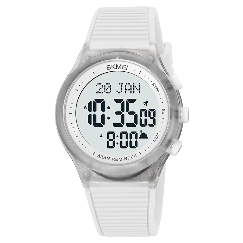 Reloj Skmei para oración con brújula Qibla, alarma Adhan, calendario Hijri, luz de fondo, reloj islámico para hombre, modelo 1981