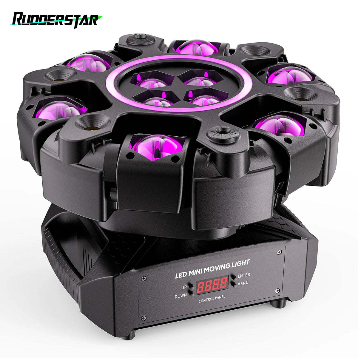 Rudderstar 150W Luces Móviles Bee Eye de 6 Brazos con Efecto de Haz RGBW, Luces Láser LED, Proyector de Iluminación para Escenario, Luz para Fiestas DJ