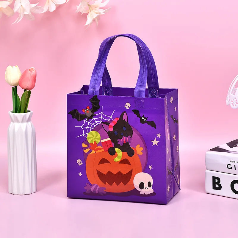 Bolsas de regalo de dulces de Halloween para niños, bolsas de truco o trato con asa, 1-60 piezas