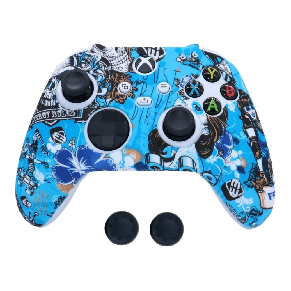 Funda Protectora de Silicona Suave Antideslizante y Antigolpes con Impresión por Transferencia de Agua para Controles de Xbox Series X/S
