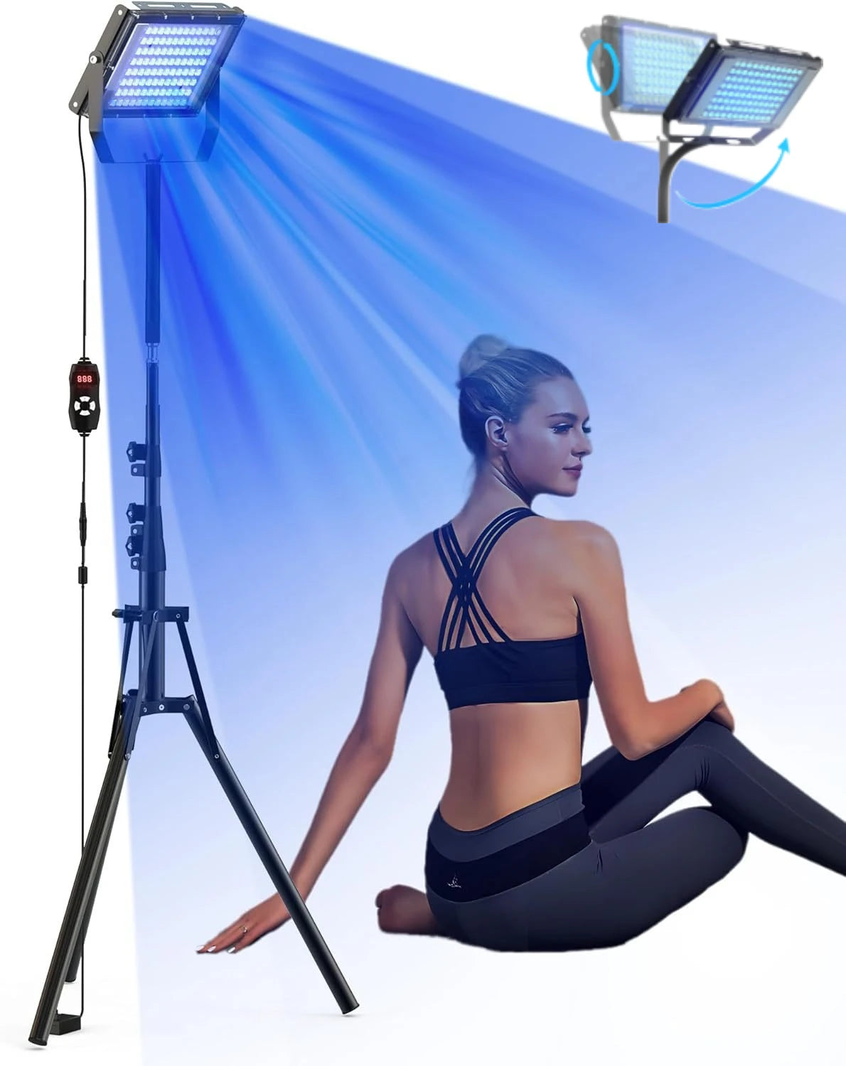 Nueva lámpara de bronceado ultravioleta, lámpara Solarium con trípode de 50W para cuerpo bronceado, 48 Uds., longitud de onda de lámpara de luz azul de 460nm y 480nm, cuidado de la piel