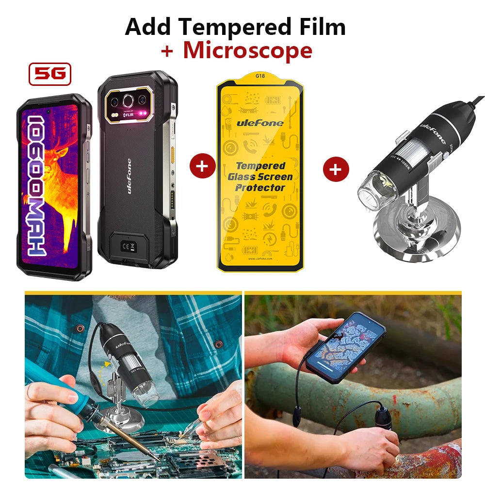 Ulefone Armor 27T Pro+ 5G 10600mAh 64MP Visión Nocturna Hasta 24GB+256GB Smartphone Robusto Android 15 6.78" 120Hz LCD