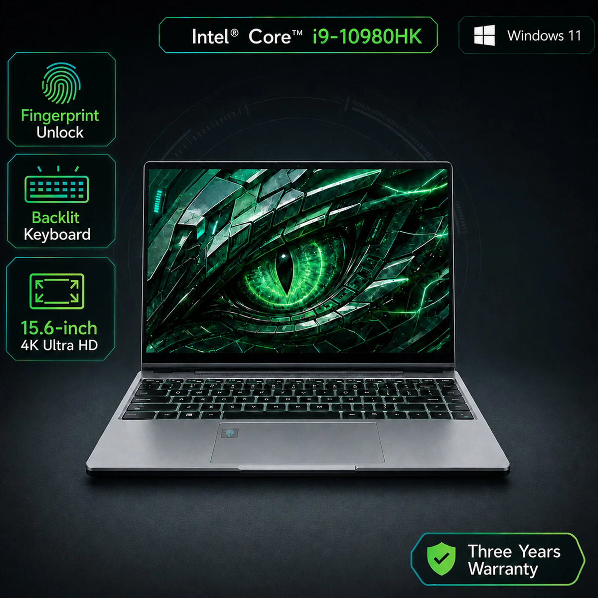 Computadora Portátil Windows 11 Pro, Intel Core I9-10980HK, 16GB RAM, 1TB SSD, para Oficina, Juegos y Estudio