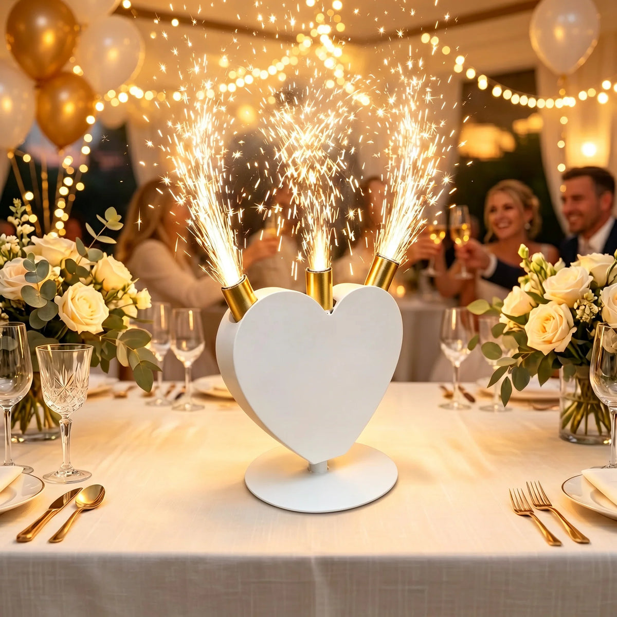 Máquina de chispas frías con forma de corazón, fuente con control remoto, equipo pirotécnico blanco para fiestas, eventos, espectáculos, escenarios de bodas y celebraciones.
