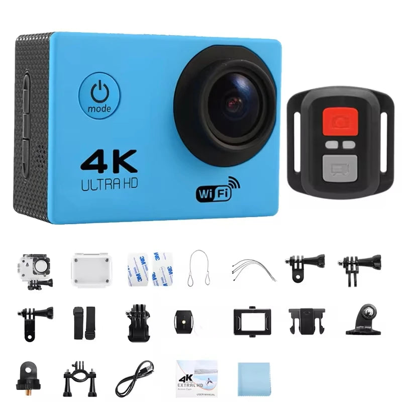 Cámara de acción 4K 1080P/30FPS WiFi 2,0 "170D casco impermeable bajo el agua cámara de grabación de vídeo cámaras deportivas Mini cámara al aire libre