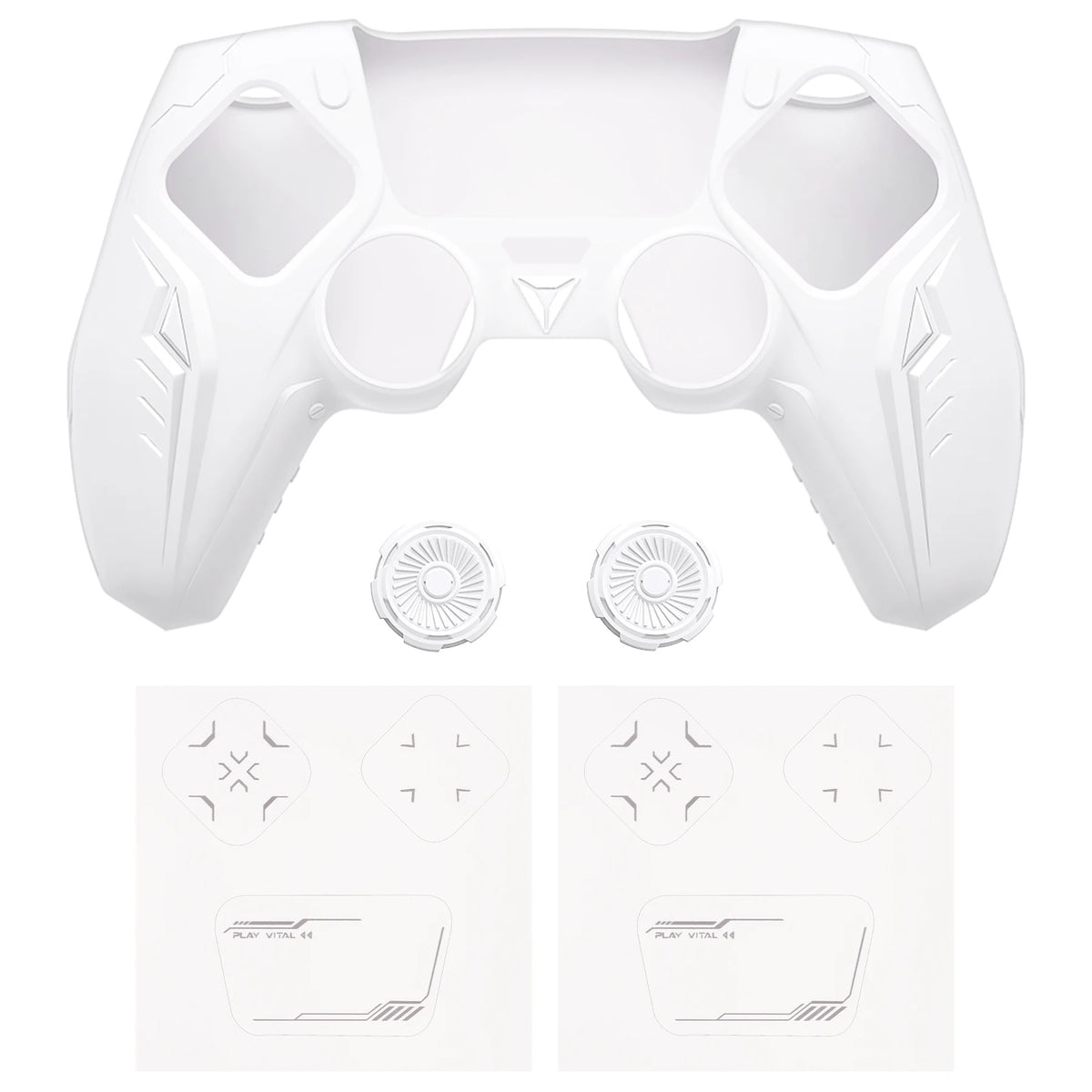 Funda de silicona PlayVital para mando de PS5 - Cubierta con diseño CyberMech futurista compatible con la base de carga oficial de PS5