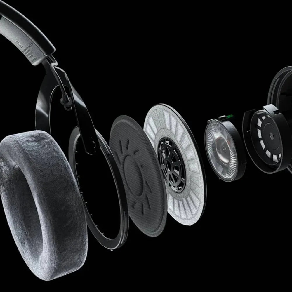 Auriculares Beyerdynamic DT 900 PRO X con copas abiertas y almohadillas grises