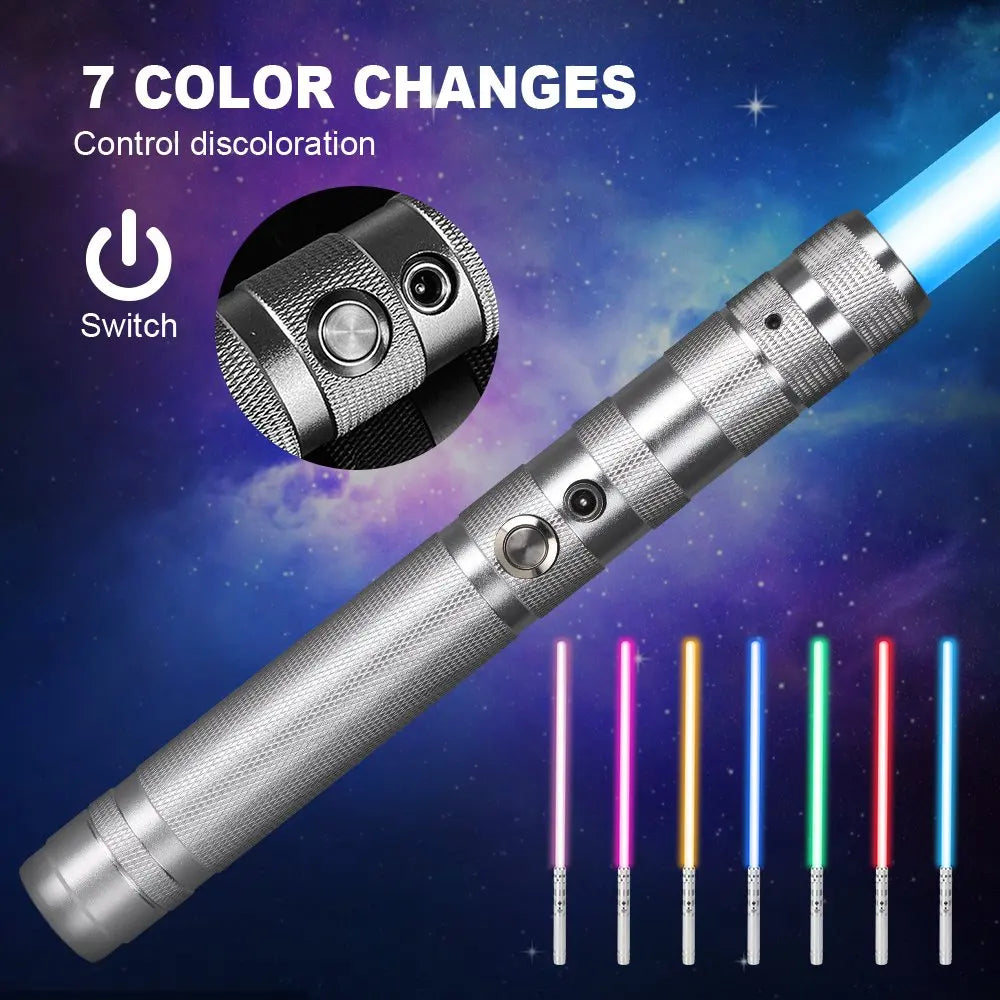 RGB Color Changing Lightsaber Toy 14 Light Modes With Sound Effects Light Sword Cosplay Prop For Indoor Outdoor Role Play Game