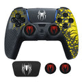 Funda protectora de silicona suave con diseño de araña para mando de PS5, carcasa, pegatinas para panel táctil y kit de agarre para joysticks