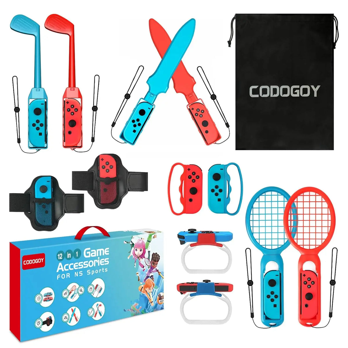 Kit de Accesorios Deportivos 10 en 1 para Switch/Switch OLED, Paquete de Accesorios para Juegos Deportivos 10 en 1 para Nintendo Switch