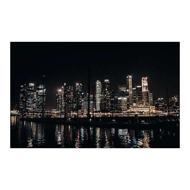 3D City Night Scene  Aquarium Background Poster PVC Adhesive Sticker Fish Tank Underwater World Backdrop  Background Sticker