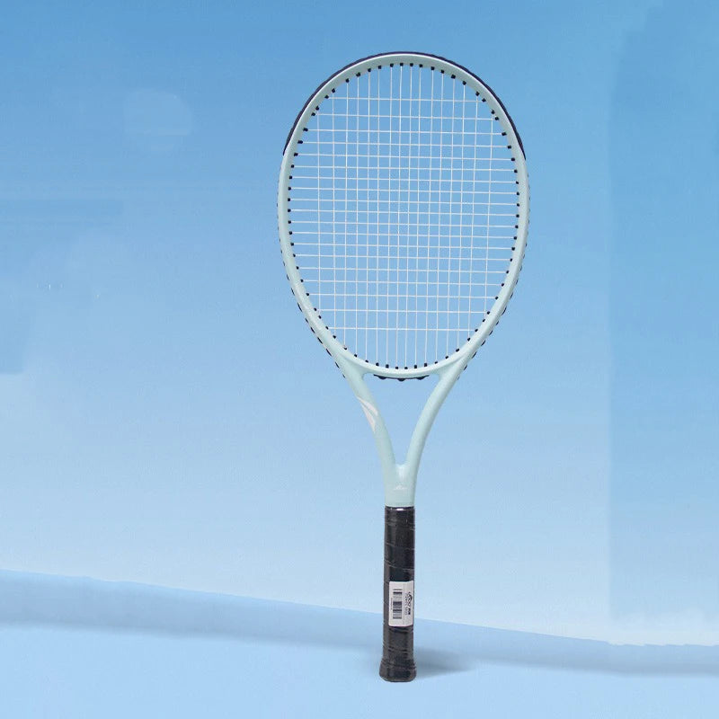 Raqueta de tenis de 27 pulgadas, fabricada íntegramente en fibra de carbono, resistente, ligera, de calidad profesional y fácil de transportar, ideal como equipo deportivo.