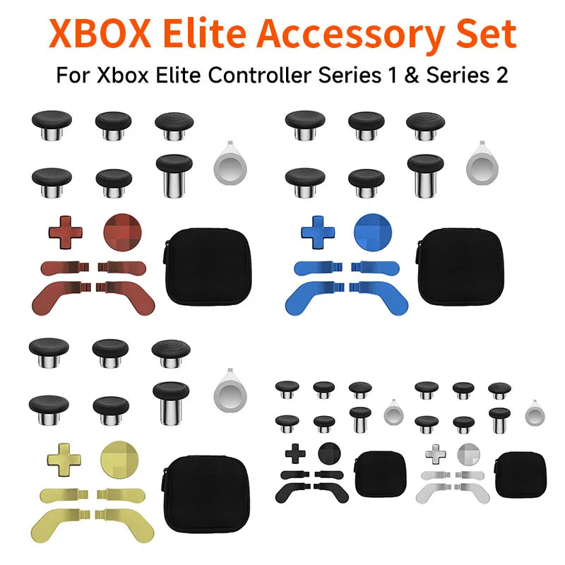 Kit de accesorios de controlador 14 en 1 para Xbox One Elite Series 2, Kit de reparación de paletas de gatillo de teclas D de Metal, agarre de palanca de mando