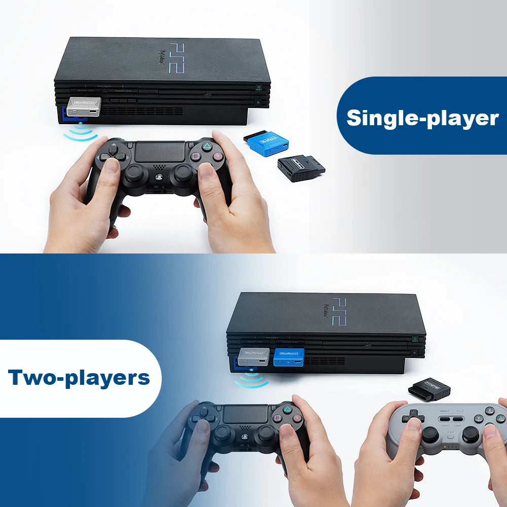 Adaptador receptor RetroScaler Mini Blueretro para PS1 PS One PS2 Compatible con controlador inalámbrico 8bitdo PS4 PS5 Xbox Series X