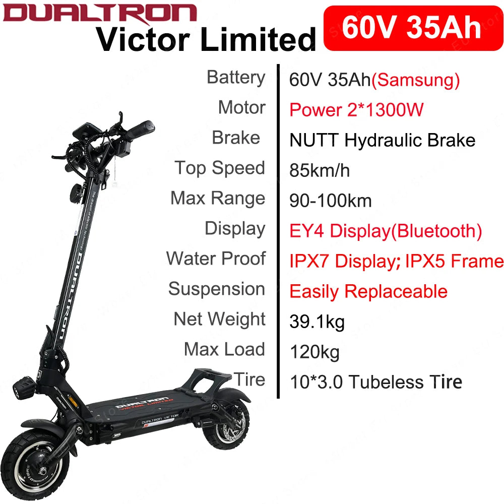 Patinete DUALTRON Victor Limited con batería 60V 35Ah Samsung y freno hidráulico