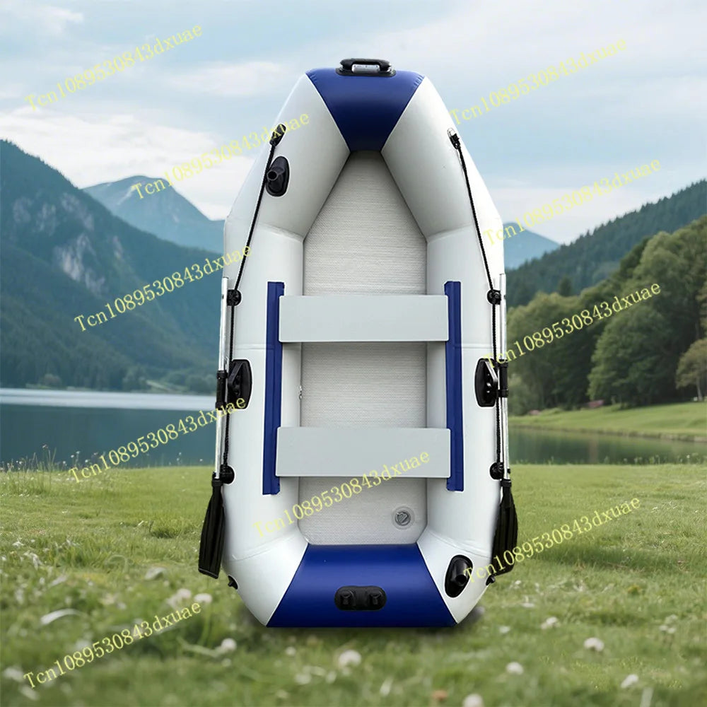 Kayak de Pesca Inflable de PVC para 3 Personas, 230 cm, Resistente al Desgaste, Canoa con Piso Inflable y Todos los Accesorios