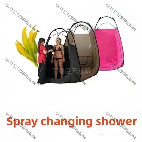 Cabina Portátil Plegable para Bronceado con Spray, Tienda de Campaña Impermeable para Ducha Exterior, Refugio para Bronceado sin Sol, Vestidor para Camping