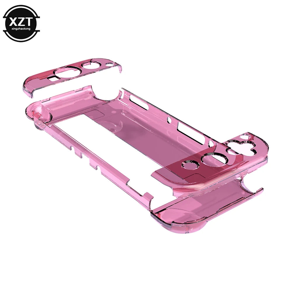 Funda Protectora Transparente de Cristal para Nintendo Switch OLED, Carcasa Rígida Transparente Acoplable para Consola Switch OLED, Accesorio