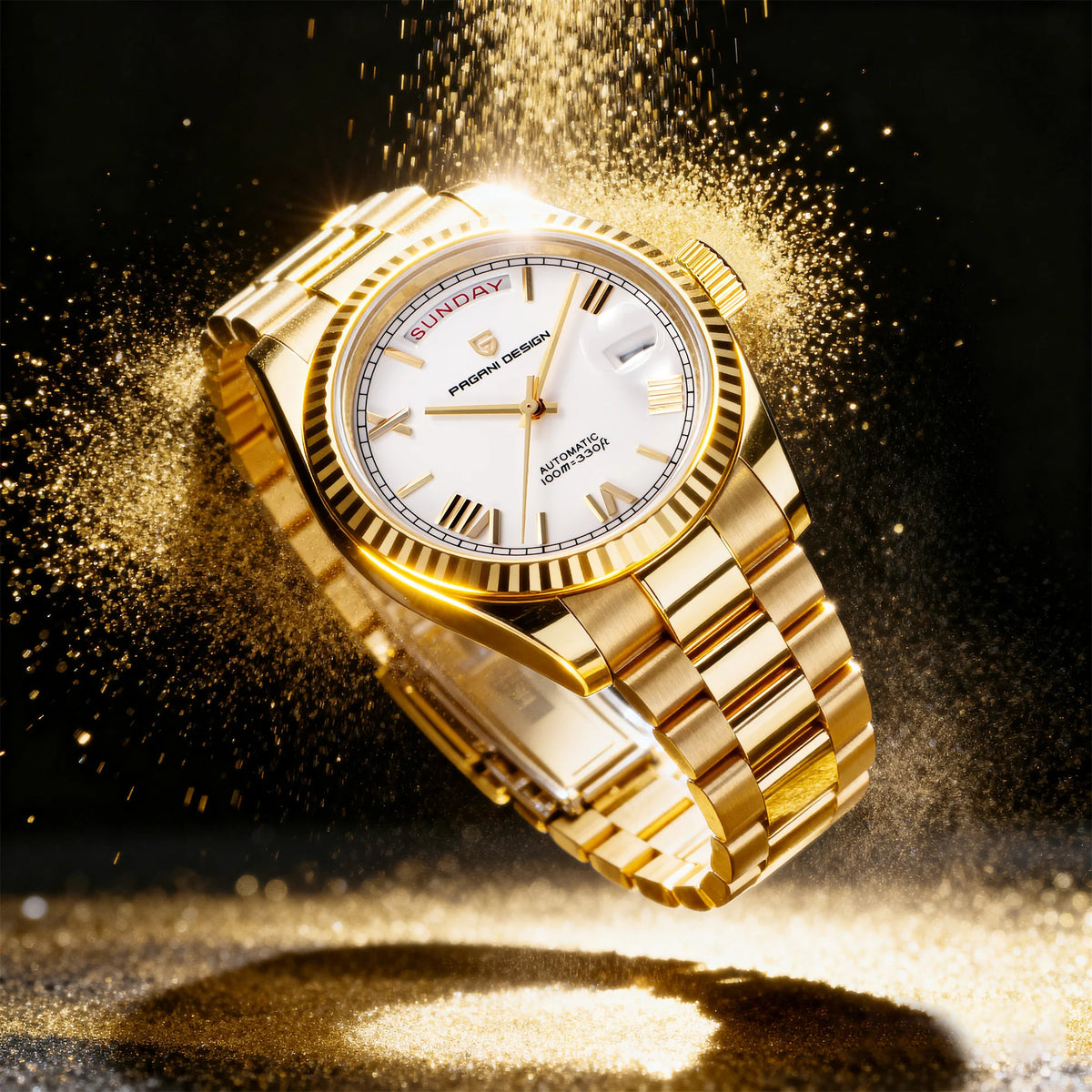 Relojes para hombre PAGANI DESIGN DD40, reloj automático de lujo en color oro y blanco, movimiento japonés, fecha y semana, relojes mecánicos para hombre, novedad 2026