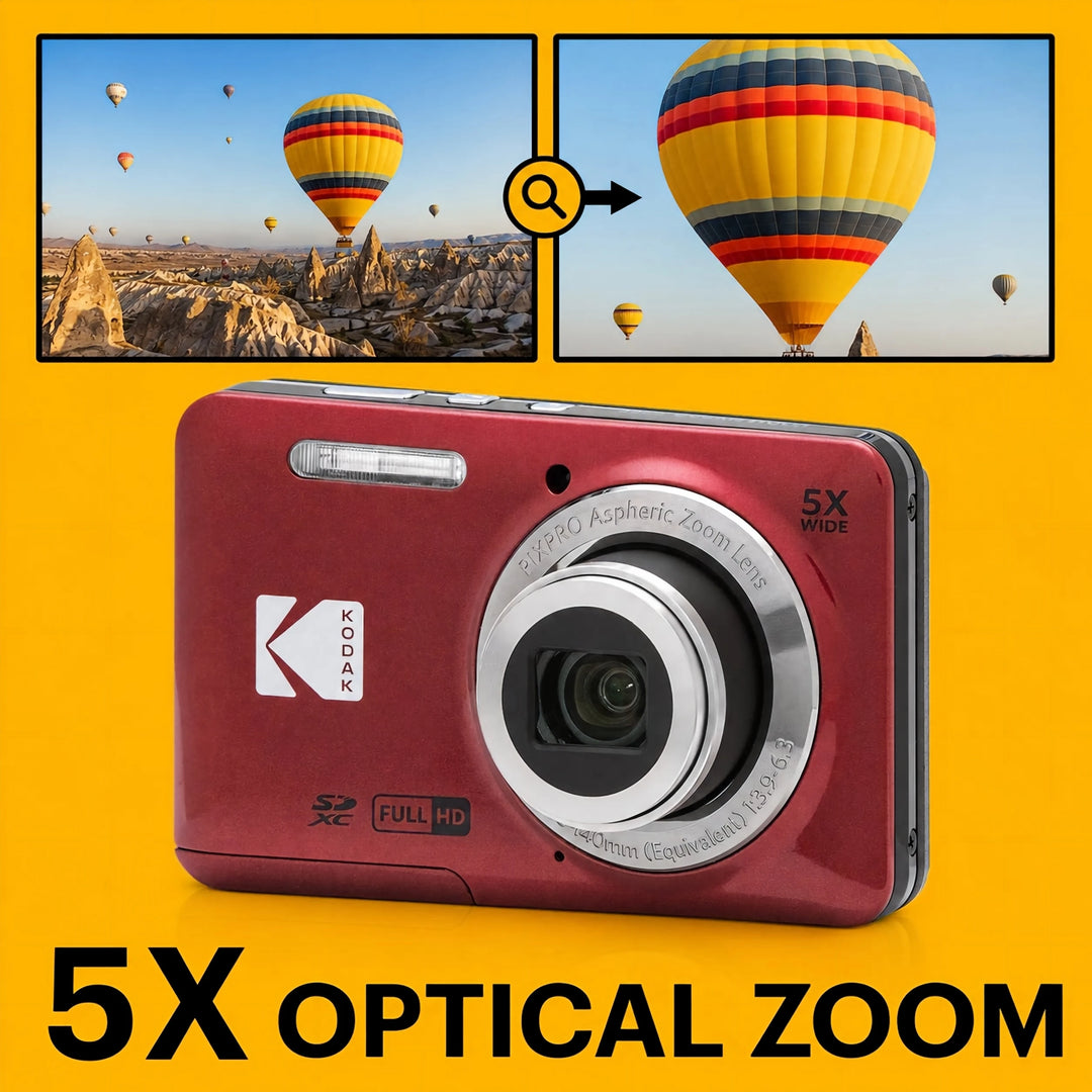 Cámara Digital Genuina KODAK PIXPRO FZ55 de 16MP, Zoom Óptico 5X, Gran Angular de 28mm, Video Full HD 1080P, Pantalla LCD de 2.7&