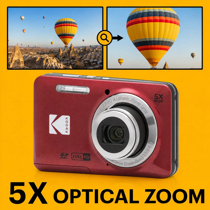 Cámara Digital Genuina KODAK PIXPRO FZ55 de 16MP, Zoom Óptico 5X, Gran Angular de 28mm, Video Full HD 1080P, Pantalla LCD de 2.7&