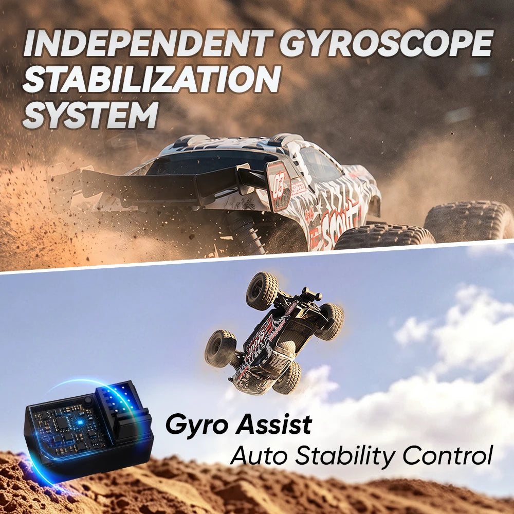 2026 NUEVO SC10 1:10 4WD RTR Coche RC JIUSI FPV Monster Truck de Bashing Servo de 15KG 50+mph Coche RC Todoterreno sin Escobillas con Giroscopio ESC HOBBYWING 60A 2.4G 5CH Alcance de 350m Camión RC de Alta Velocidad Batería