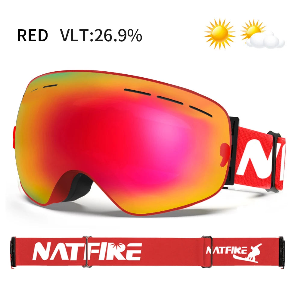 Gafas de esquí para deportes al aire libre, protección UV400, máscara de esquí para hombre y mujer, antiniebla, cara grande, gafas de nieve, gafas de esquí para Snowboard
