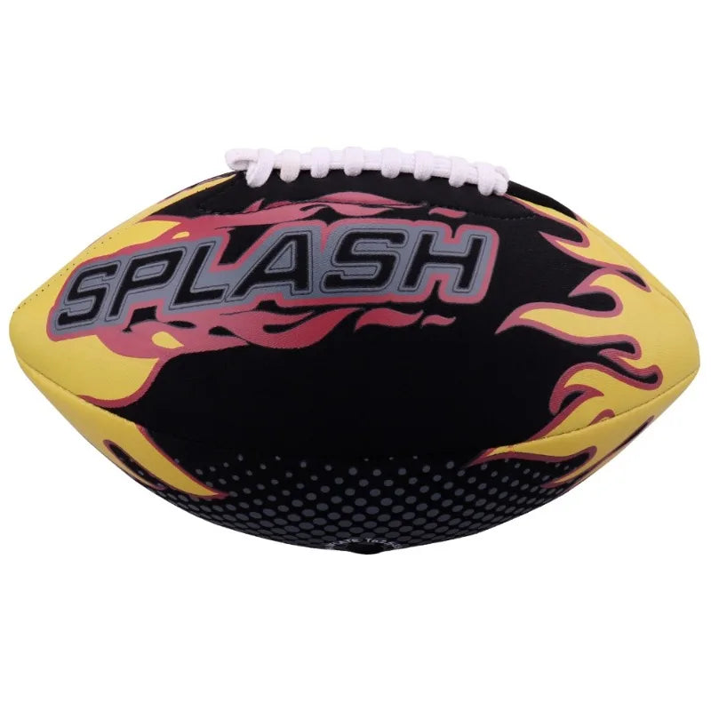 Balón de Fútbol Americano Flotante Impermeable Win.Max Splash Beach, Balón de Rugby Negro para Deportes al Aire Libre, Piscina, Arena, Juegos de Jardín y Entrenamiento