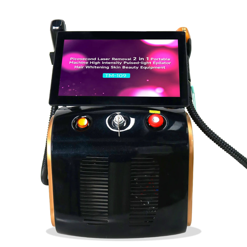 Máquina de Depilación Láser de Diodo 2 en 1 de 5000W y 10 Barras, Láser Pico ND YAG para Eliminación de Tatuajes y Cejas