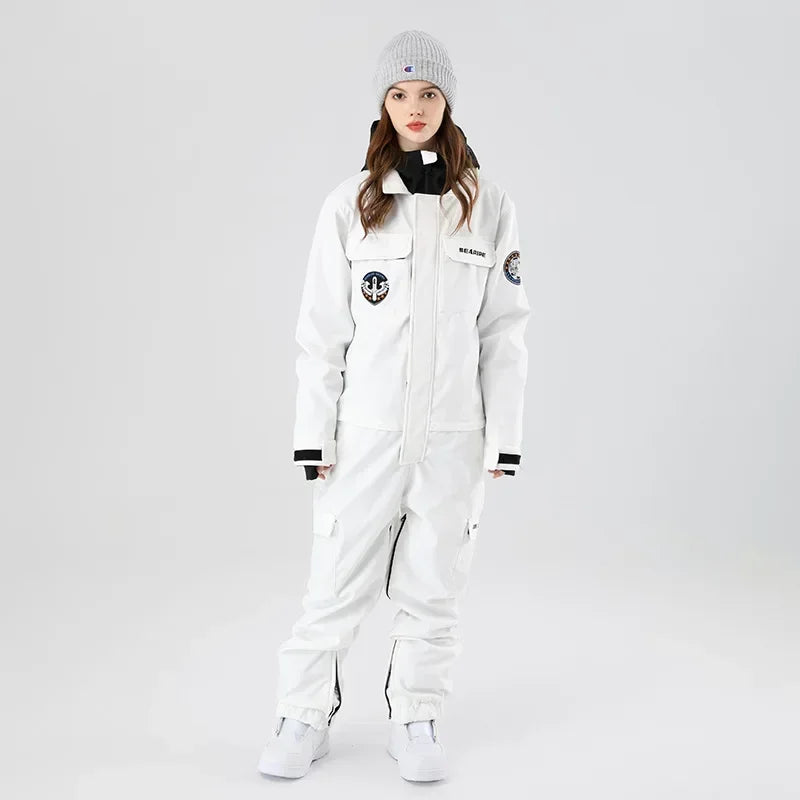 Mono de trabajo cortavientos 2025 nuevo para hombre y mujer, impermeable, transpirable, para esquí de tabla simple o doble.
