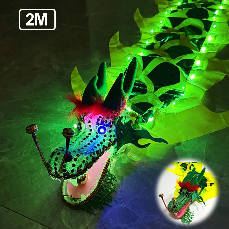 Dragón Luminoso de 2/3/5 Metros con Cabeza de Dragón 3D, Cinta Luminosa para Danza, Accesorio de Escenario, Fitness, LED