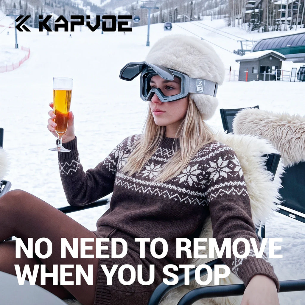 Gafas de esquí Kapvoe con protección UV400, diseño plegable y lentes magnéticas, fotocromáticas, para hombre, para esquí, para uso en motos de nieve, antivaho, para snowboard, para mujer.