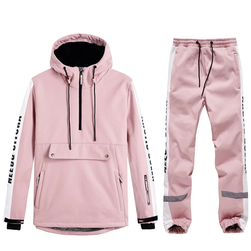 Traje de esquí para mujer, mono de esquí para deportes al aire libre, chaqueta de Snowboard para hombre, traje de salto cálido, ropa de invierno impermeable, monos, abrigo con capucha