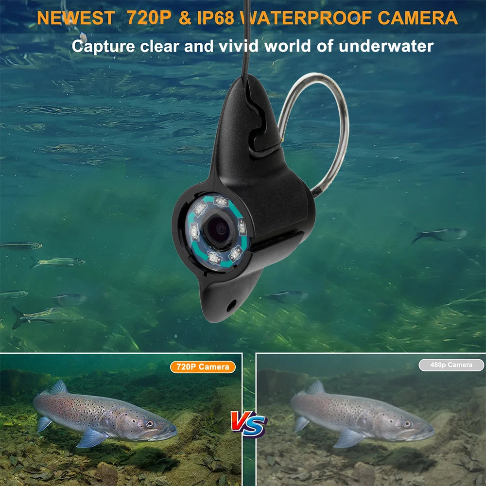 Cámara de pesca submarina con Detector de peces con batería de 4,3 pulgadas y 5000MAH, cámara Visual subacuática, utilizada para bucear y observación de peces
