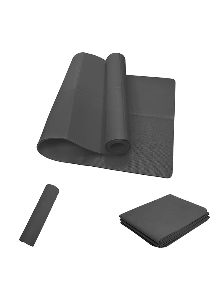 Estera de Yoga plegable negra, estera de ejercicio de viaje plegable EVA ecológica de 3/4/6mm de espesor para entrenamientos de Yoga y Pilates