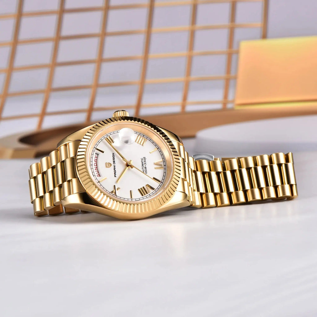 Relojes para hombre PAGANI DESIGN DD40, reloj automático de lujo en color oro y blanco, movimiento japonés, fecha y semana, relojes mecánicos para hombre, novedad 2026