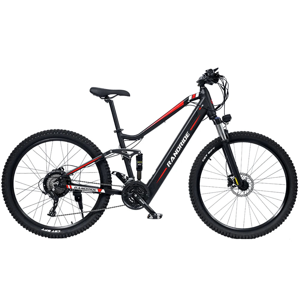Bicicleta de montaña eléctrica Randride Ys90 de 48 V y 13.6 Ah con suspensión completa y frenos hidráulicos