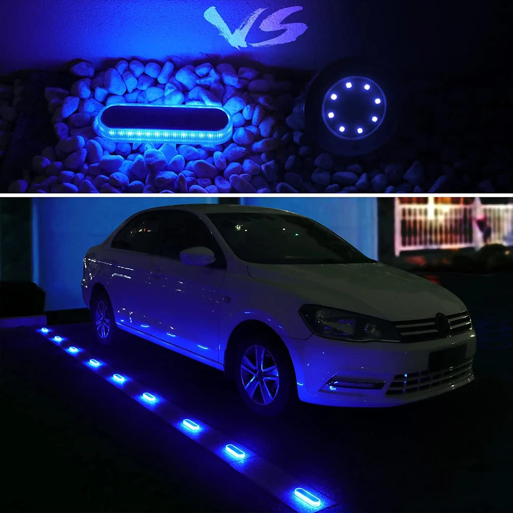 Luces solares para escalones, impermeables IP68, encendido/apagado automático, luces de camino, barra de luz solar, luces LED solares para suelo, escaleras y piso