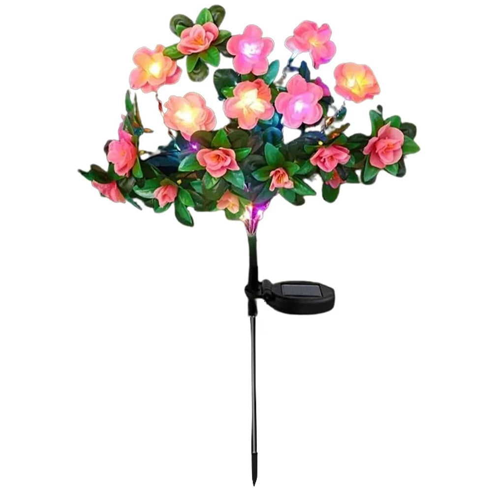 Luz Solar LED impermeable Azalea lámpara de flores solares decorativa al aire libre para jardín patio césped camino iluminación vacaciones decoración de boda
